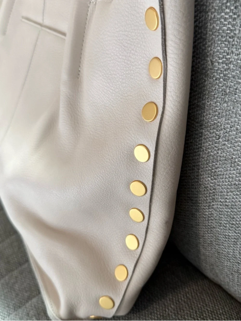 Hammitt Large Oliver Zip Leather Tote Bag in Calla Lily w/ Brushed Gold Accents - Picture 3 of 8